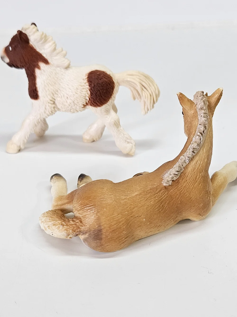Schleich Hafling Foal Lying 13292 and Shetland Pony Foal 13608 Set Retired Horse
